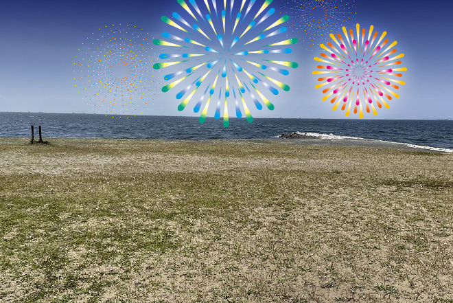 【Ｂエリア】ビーチ海上花火席